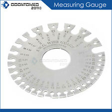 Stainless Steel Round Swg Wire Thickness Measurer Ruler Gauge Tool Wg-002