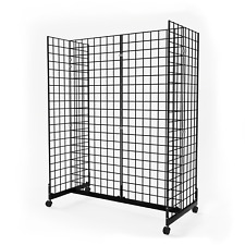 5 X 2 Gondola Wire Grid Panel Tower Grid Wall Display Rack With Rolling Base