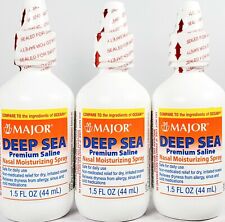 Major Deep Sea Nasal Saline Spray 1.5oz Compare To Ocean Nasal Spray - 3 Pack