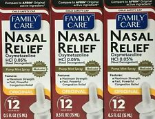 Nasal Spray Original Decongestant Pump Mist Spray 12 Hour Relief 0.5 Oz 3 Pack