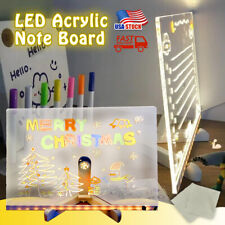 Led Light Message Writing Board Acrylic Transparent Desktop Luminous Home Decor