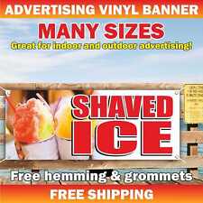 Shaved Ice Advertising Banner Vinyl Mesh Sign Snow Cone Cream Cold Frozen Flavor