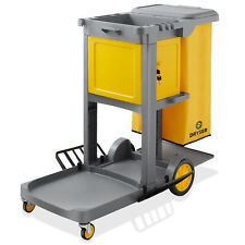 Commercial Janitorial Cleaning Cart Caddy On Wheels With Key-locking Cabinet