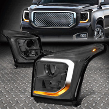Led Drl Signalfor 15-20 Gmc Yukon Xl Smokedclear Projector Headlight Lamps