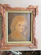Antique Style Folk Art Peasant Woman Beautiful Hand Carved Picture Frame