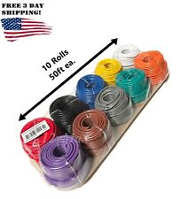 14 Gauge Low Voltage Primary Wire 12v Automotive 10 Color Set 50 Feet Each Roll