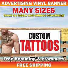 Custom Tattoo Advertising Banner Vinyl Mesh Sign Temporary Color Piercings Salon