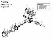 Victor Sr210 Acetylene Regulator Rebuildrepair Parts Kit W Diaphagm