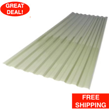 26 In X 6 Ft Brick Polycarbonate Roof Panel Corrugated Strength Deck Misty Green