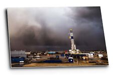 Oilfield Metal Print - Drilling Rig In Storm In Oklahoma Oil And Gas Wall Art