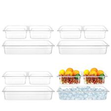 4 Pcs Full Size Commercial Food Pans With 8 Pcs 12 Size Plastic Food Storage...