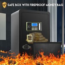Diosmio 4.2 Cu.ft Safe Box Double Lock Account Fireproof Lockbox Home Office Set