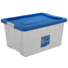 Hart 68 Quart Latching Plastic Storage Bin Container Clear Stackable Durable