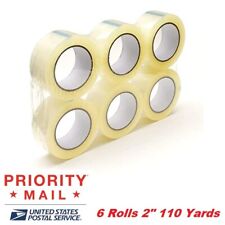6 Rolls 2 X 110 Yards Clear Box Packing Tape Sealing Shipping 2 Mil