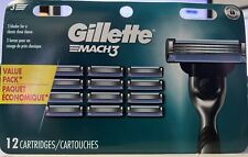 Gillette Mach3 Refills Razor Blades 12 Cartridges New In Box Image May Vary