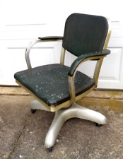 Vintage Art Metal Co. Goodform Industrial Era Tanker Swivel Office Arm Chair.
