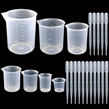 7 Sizes Plastic Beaker Setclear Measuring Graduated Liquid Container Beakers ...