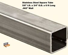 Stainless Steel Hollow Square Tube 58 I.d. X 34 O.d. X 6 Ft Long .065 Wall