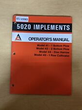 Allis-chalmers 5020 Implements Operators Manual 41 42 Plow 44 Disc 40 Cultivat