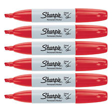 Sharpie Permanent Marker 5.3mm Chisel Tip Red 6-count