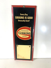Vintage 1960s Gibbons Beer Tin Over Cardboard Callander Sign 6x16