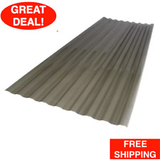 26 In X 6 Ft Brick Polycarbonate Roof Panel Corrugated Strength Fiberglass Gray
