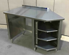 Stainless Steel 56 X 30 Table With Undershelf Cabinet 3 Shelves Corner