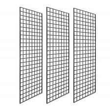 2 X 6 Gridwall Panels 3-grid Metal Frame Black Mountable For Retail Display