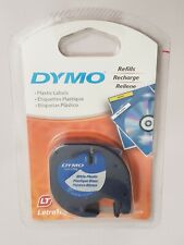 Dymo Plastic Label Tape Cassette 12 X 13ft White 91331