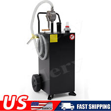Fuel Caddy Fuel Storage Gas Can Diesel Tank 30 Gallon 2 Wheels W Pump Black