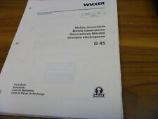 Wacker Neuson G 85 Mobile Generators Parts Catalog Manual