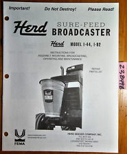 Herd I-44 I-92 Sure-feed Broadcaster Owner Operators Assembly Parts Manual