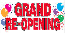 20x48 Inch Grand Re-opening Vinyl Banner Sign - Balloons Wb