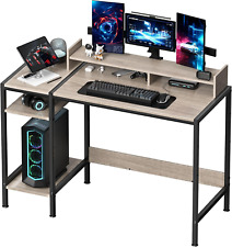 Computer Desk - 39 Inch Home Office Desk With Storage Gaming Desk With Monitor