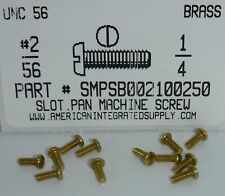2-56x14 Pan Head Slotted Machine Screws Solid Brass 30