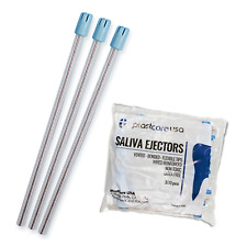 100 Dental Saliva Ejectors Ejector Clearblue Suction Tips Disposable