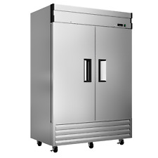 54 Commercial Reach In Freezer Stainless Steel 2 Solid Door 49 Cu.ft Restaurant