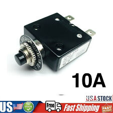 Us Stcok 10 Amp Push Button Thermal Circuit Breaker 12-50v Dc 125-250v Volt