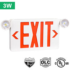 Red Led Exit Sign Ul-listed Emergency Light - Dual Led Lamp Abs Fire Resistance