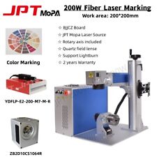 Jpt 200w M7 Mopa Fiber Laser Marking Cutting Machine Quartz Len Rotary Lightburn