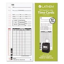 Lathem Time Cards For Lathem 7000e And 7500e Time Clocks 100pack Lthe79100
