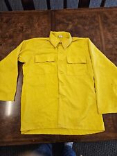 Wildland Firefighting Shirt Mens Large Yellow Flame Resistant Button Up 16.5x34