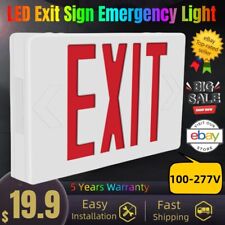 Led Emergency Exit Light Sign Wbattery Backup Single Double Side Ul