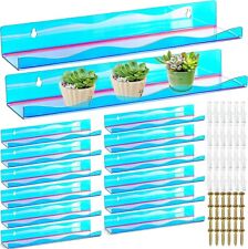 12 Pack 15 Inch Clear Acrylic Floating Shelves Wall Mounted Book Display