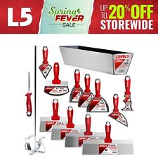 Level5 Drywall Tools 14 Piece Finishing Tool Set - Stainless Steel 5-609