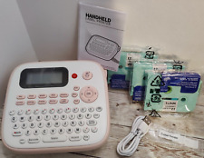 Label Maker With Adapter Handheld Qwerty Keyboard Printer W Laminated Labels