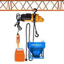 1 Ton Electric Chain Hoist Winch W 13ft 20mn2 Chain Wired Remote Control 110v