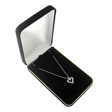 Black Velvet Chain Necklace Box Display Jewelry Gift Box Gold Trim Style Large