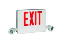 New Hubbell-dual-lite Hcxurw Emergency Lightexit Sign Combo Red Letters White
