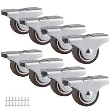 Set Of 8 Low-profile Rigid Casters 1 Wheels With Top Plate Ideal For Trundle